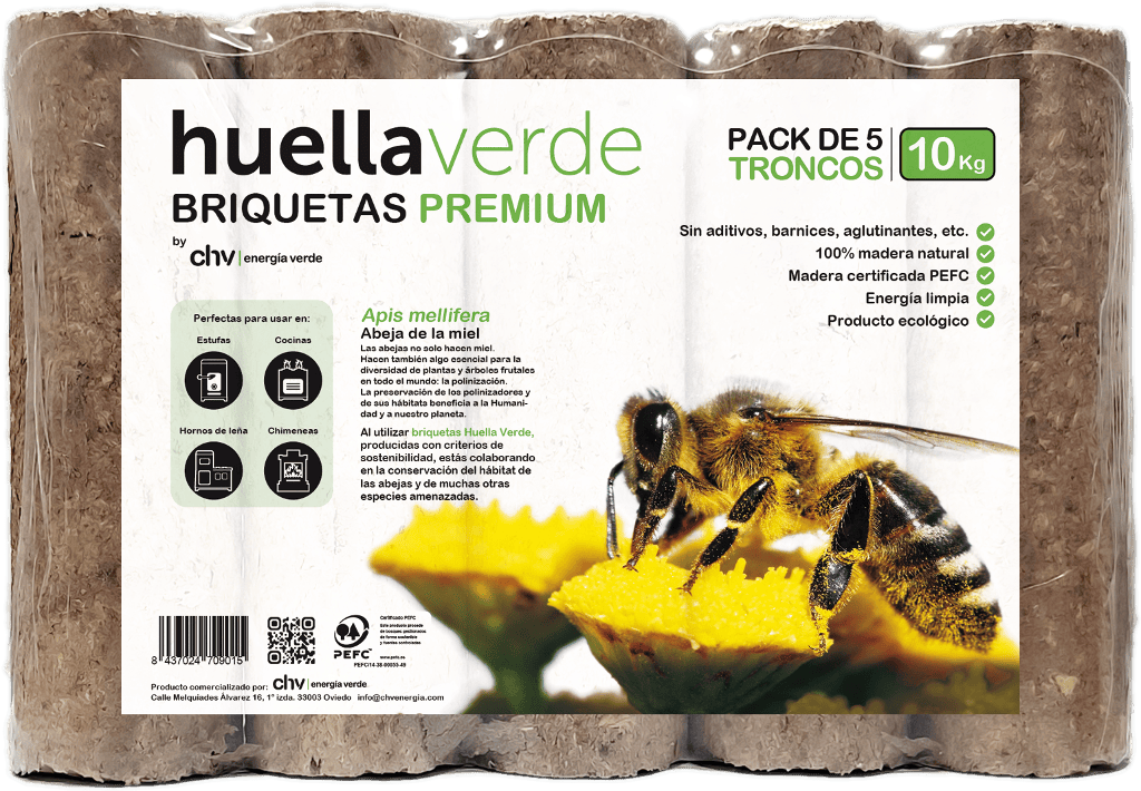 Paquete de briquetas Huella Verde (Abeja)